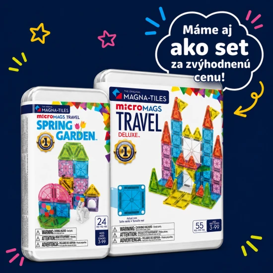 Magnetická stavebnice microMAGS Spring Garden Travel Set 24 dílů