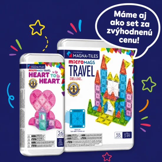 microMAGS Heart to Heart 26dílná magnetická stavebnice vhodná na cesty.