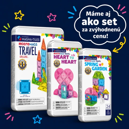 Magnetická stavebnice microMAGS Spring Garden Travel Set 24 dílů
