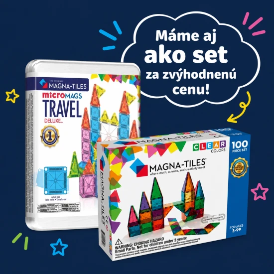 Originální 100 dílná magnetická stavebnice MAGNA-TILES.