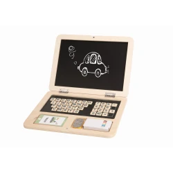 Dřevěný notebook s tabulí