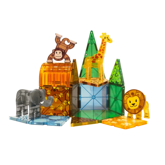 Prozkoumejte africkou divočinu s magnetickou stavebnicí.