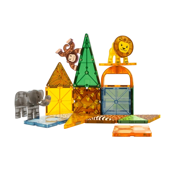 Prozkoumejte africkou divočinu s magnetickou stavebnicí.