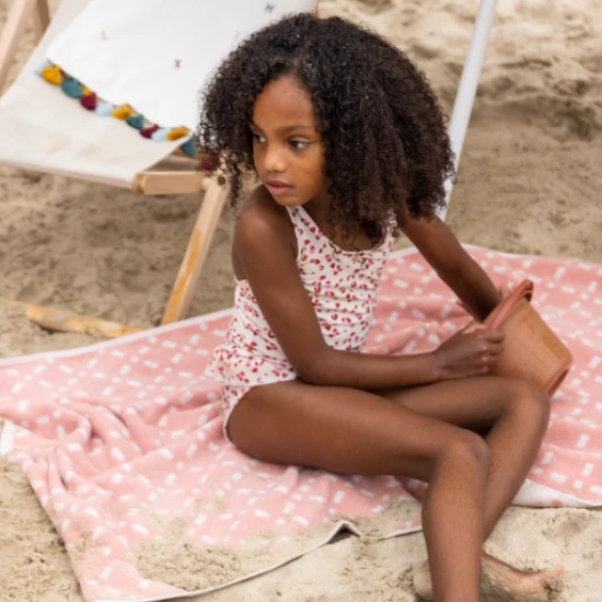 Dětské dívčí plavky s UPF 50+ Leopard starorůžový od Swim Essentials