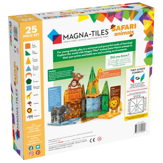 Prozkoumejte africkou divočinu s magnetickou stavebnicí.