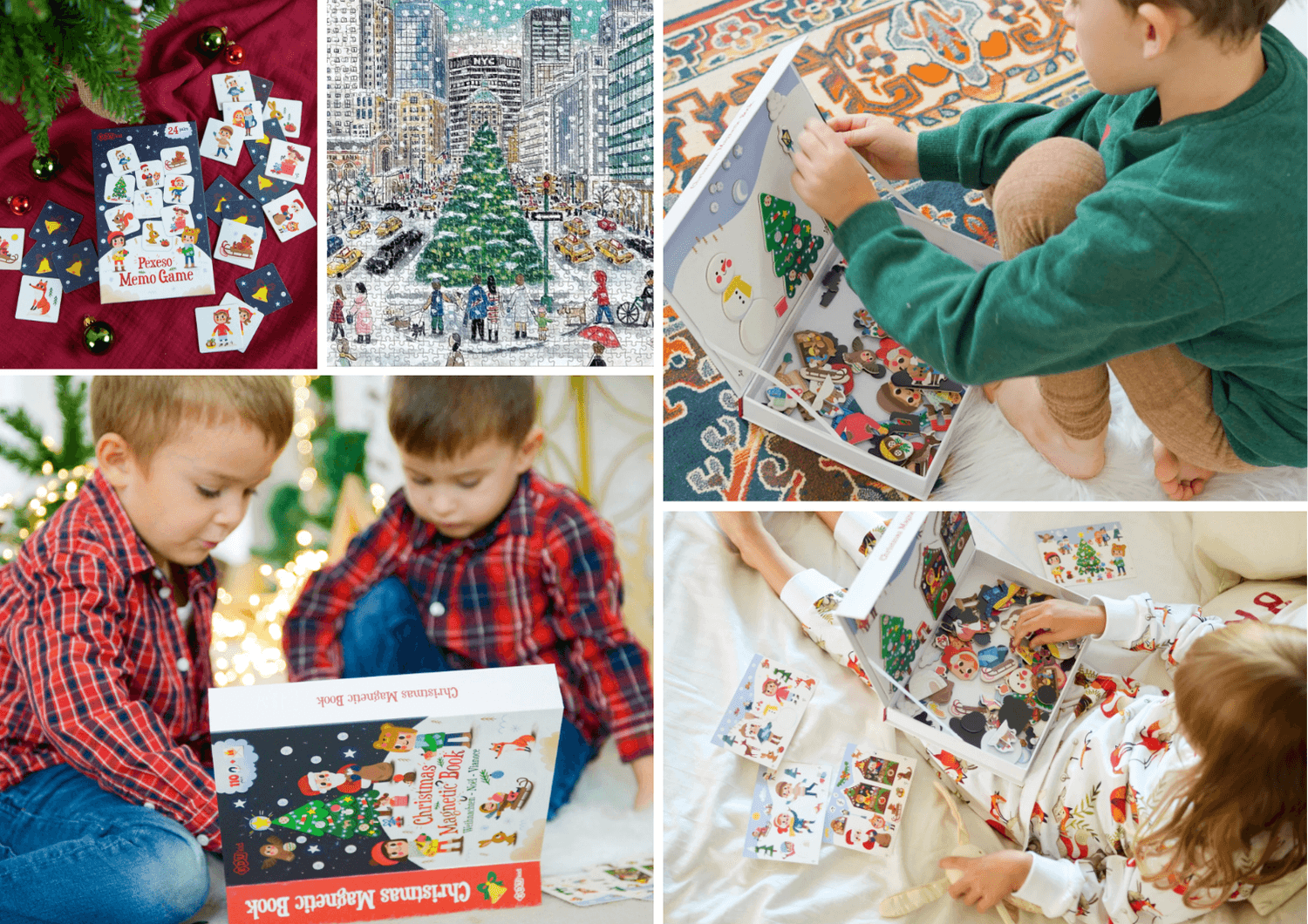 Vánoční puzzle, magnetická kniha a pexeso